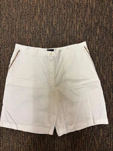 Burberry Golf Damen Baumwolle Stretch weiß Bermuda Wandershorts US 12 UK 16 - Bild 1 von 8