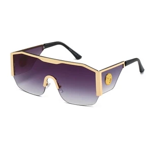 Gold Frame Large Size Sunglasses Men Women Shades Elegant Retro Classic Hip Hop - Picture 1 of 15