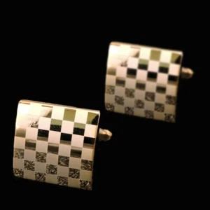 Plata Diseño Ajedrez Gemelos Formal Boda Negocios Regalo para Traje Camisa Cómic  - Imagen 1 de 1