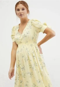 Motherhood Maternity Dress Yellow Floral NWT - Picture 1 of 4