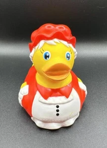 Mrs Santa Clause Vintage Christmas Duck Cute Rubber Duck Red And White - Picture 1 of 6