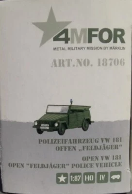 MARKLIN 4MFOR 18706 Automezzo scoperto VW 181 della Polizia scala H0 - Immagine 1 di 4