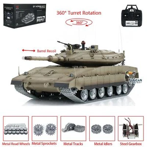 Henglong 1:16 7.0 PRO RTR Merkava IR BB RC Tank 3958-1 Metal Tracks Wheels - Picture 1 of 24