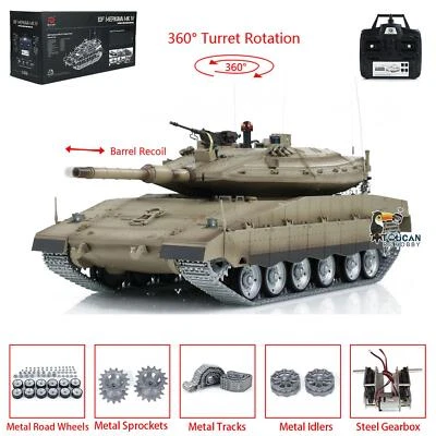 Henglong 1:16 7.0 PRO RTR Merkava IR BB RC Tank 3958-1 Metal Tracks Wheels  - Image 1 of 4