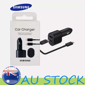 For Samsung 60W (45W+15W) Super Fast Charging Dual Car Charger 2 Port USB-C - Picture 1 of 11