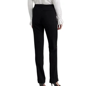 Lauren Ralph Lauren Dress Pants Womens size 4 Black Satin Trim Wool Crepe New - Picture 1 of 9