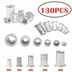 Tuercas de remachado ciegas A2 aluminio acero galvanizado sumidero plano tuerca de remache M3 a M12 - Imagen 1 de 10