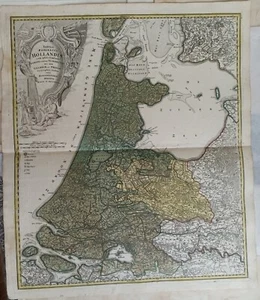 Map Of Netherlands 1733 Johann Baptist Homann Large Antique Original Map - Picture 1 of 3
