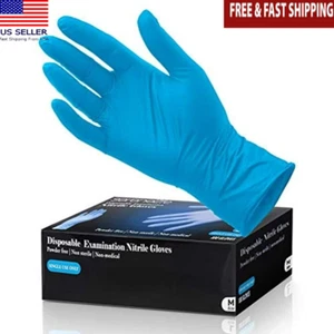 100 Pcs Disposable Nitrile Vinyl Gloves Powder Free Puncture Resistant Flexible - Picture 1 of 5