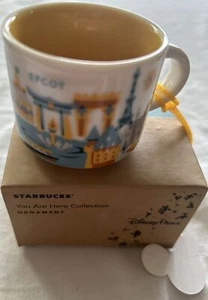 Disney Parks Epcot Starbucks You Are Here Collection Series Ornament 2 Ounce New - Picture 1 of 4
