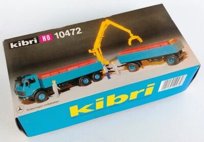 KIBRI 1:87 #10472  Mercedes Benz 2228 - truck+trailer w/crane-KIT - Immagine 1 di 2