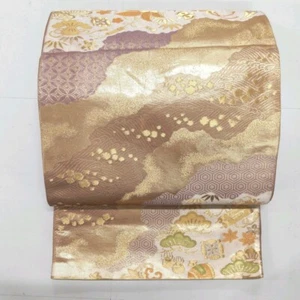 Japanese Kimono, pure silk Fukuro OBI ,extreme elegance Kinshari interior - Picture 1 of 13