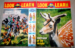2 X LOOK AND LEARN MAGAZINE NO 51 & NO 66 1963 WORLD HISTORY & INFORMATION