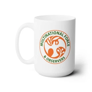 Taza Blanca - Insignia Fuerza Multinacional y Observadores (MFO) - Imagen 1 de 2