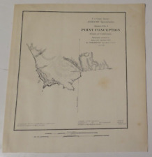 1851 US Coast Survey Map,Point Conception,Califirnia,Lighthouse Site,Ind. Rancho