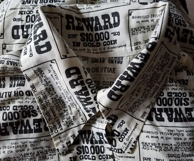 De Colección Años 70 Casera Rockabilly West Recompensa Cal 45 Snap Camisa Chaqueta Nubby -a7 Foto 1 de 4