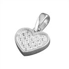 Small Micro-Set Cubic Zirconia Heart Sterling Silver