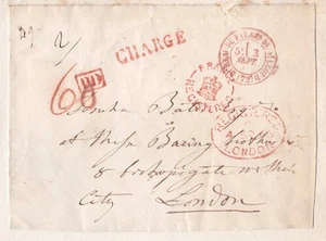 1863 MEHRERE FRANZÖSISCHE & BRITISCHE STEMPEL - CHARGÉ PD London FRANKREICH REGISTRIERT &c - Bild 1 von 2