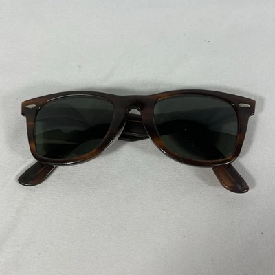 Gafas de sol vintage B&L Ray-Ban Wayfarer caparazón de tortuga EE. UU. G-15 BL vidrio verde Foto 1 de 4