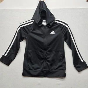 Adidas Jacket Pants Set Youth 6 7 Track Suit Hooded Zip Athletic Outfit - Picture 1 of 14