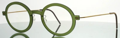 LINDBERG NOW 6608 GT C11M Matte Moss Gold Unisex Round Eyeglasses 47-25-140 B:41 - Image 1 of 4
