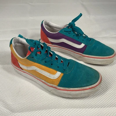 Sapatos bloco colorido Van's meninas tamanho EUA 3 crianças Missy camurça/lona 500714 - Imagem 1 de 4