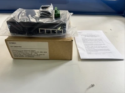 Brand New Dymec Industrial ethernet switch 5 Port 4x10/100Mbps TX 12 v DC - Image 1 of 3