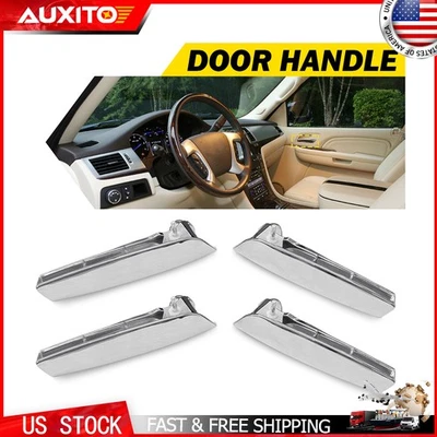 Fit 2007-2014 Chevrolet Avalanche 4Pcs Silver Inner Door Handles All Positions - Image 1 of 4