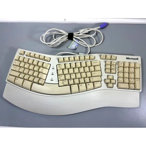 Microsoft Natural Ergonomic Keyboard X03-51764 Wired PS/2 Connection Rare - Picture 1 of 8