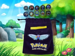 Pochette viola ToyBiz Pokémon 1999 #12 senza burro con 10 biglie! - Foto 1 di 10