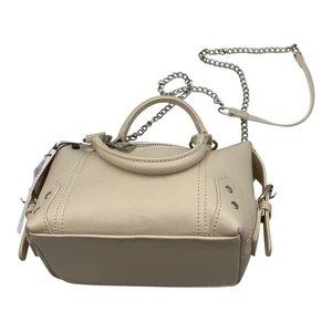 Stradivarius Beige Faux Leather Handbag  Silver Chain Strap  - Picture 1 of 9