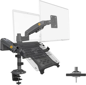 Dual Arm 2 in 1 Monitorhalterung für 17''-27 Zoll Computerbildschirm, Laptophalterung fo - Bild 1 von 6