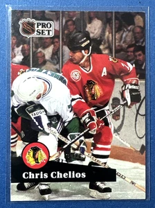 1991 Pro Set Chris Chelios Chicago Blackhawks #48 - Picture 1 of 2