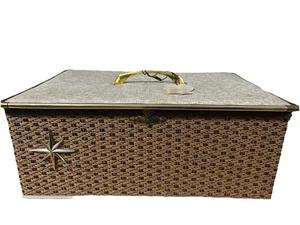Vintage Princess Atomic Starburst Sewing Box Mid Century 13.5x8.5x5.5 L - Picture 1 of 11
