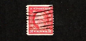 1914-16 U.S.Reg Issue 1c Carmine Rose Washington p.10V COIL Ty 1 Sc#453 Used - Picture 1 of 1