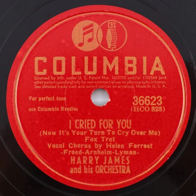 Harry James  - I Cried For You / Let Me Up - 1942 78 rpm Shellac Record 36623 - Image 1 of 4
