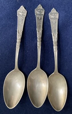Antique Sterling GORHAM LANSDOWNE 1917 5 o'clock Teaspoons Mono DECO Lot of 3 - Image 1 of 4