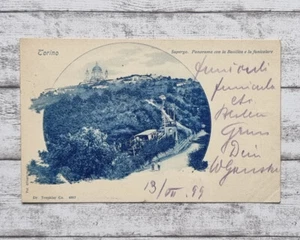 AK Torino Turin Superga Basilica Seilbahn Ansichtskarte alt Postkarte Vintage - Picture 1 of 2