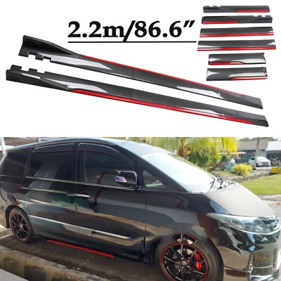 For Honda Odyssey Carbon Fiber Look 86.6" Side Skirt Extension Spoiler Splitter Foto 1 de 4