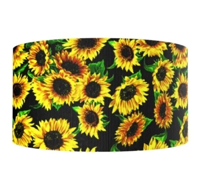 3 inch Grosgrain Ribbon HAIR BOWS 1166606 Sunflower  Floral Flowers - Image 1 of 2