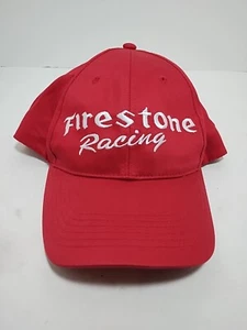 Vintage Firestone Racing  Hat Cap White Embroidered Red Men's - Picture 1 of 7