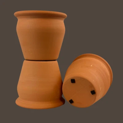 3er Set Terracotta Übertöpfe Blumentopf Terrakottatopf für Orchidee Kaktus - Bild 1 von 4