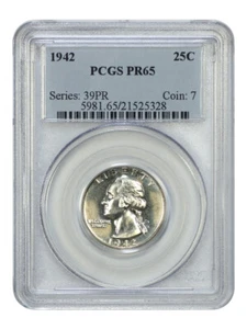25C PCGS PR65 1942 - Washington Quarter - Imagen 1 de 2
