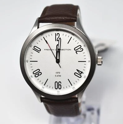 French Connection Analogue Classic Quartz Watch Leather Strap FC1331T - Image 1 of 4