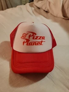 Pizza Planet Trucker Hat Disney Adjustable Mesh Cap Toy Story Red & White - Picture 1 of 5