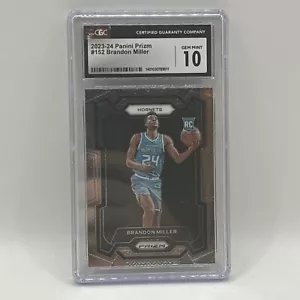 2023 Prizm Brandon Miller Base Rookie Card 152 Graded CGC 10 GEM MINT Low Pop - Picture 1 of 2