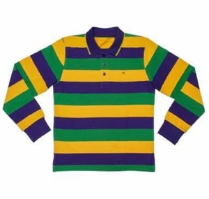 2 T Camisa Polo Clásica Mardi Gras a Rayas PGG Mangas Largas XXS para Niños Pequeños - Imagen 1 de 2