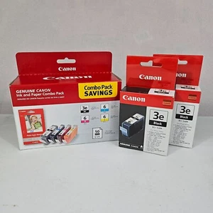 Genuine Canon BCI-3E/BCI-6 Photo Paper Combo Pack Ink Cartridges Sealed - Picture 1 of 6