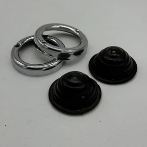 Porsche 356 A Pre-A Taillight Lens Pair w/ Chrome Bezels TAIL LAMP Beehive - Picture 1 of 7