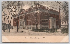 Postkarte Stoughton Wisconsin öffentliche Schule um 1910 - Bild 1 von 2